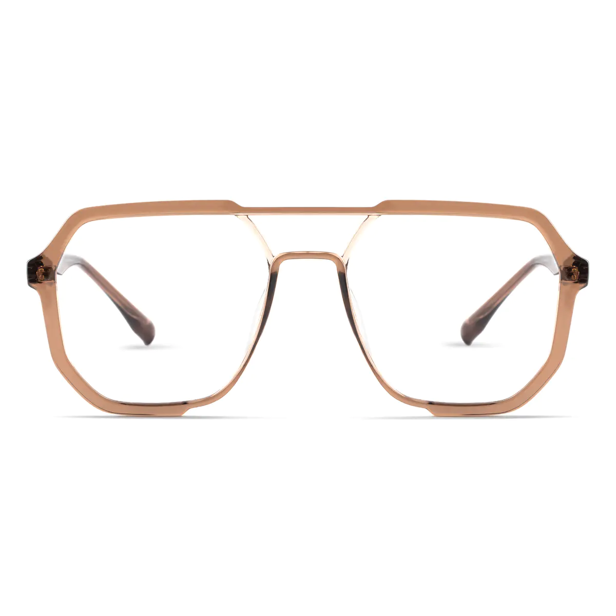 Aviator Transparent Brown Eyeglasses