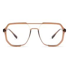 Aviator Transparent Brown Eyeglasses