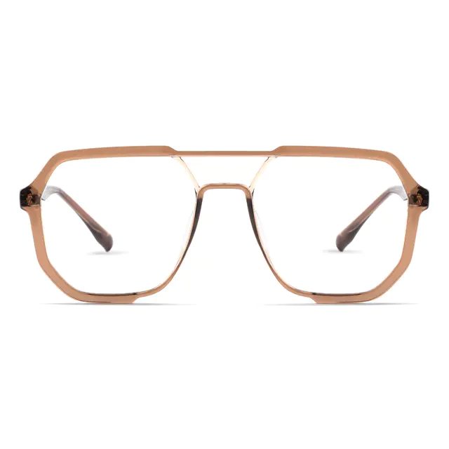 Aviator Transparent Brown Eyeglasses