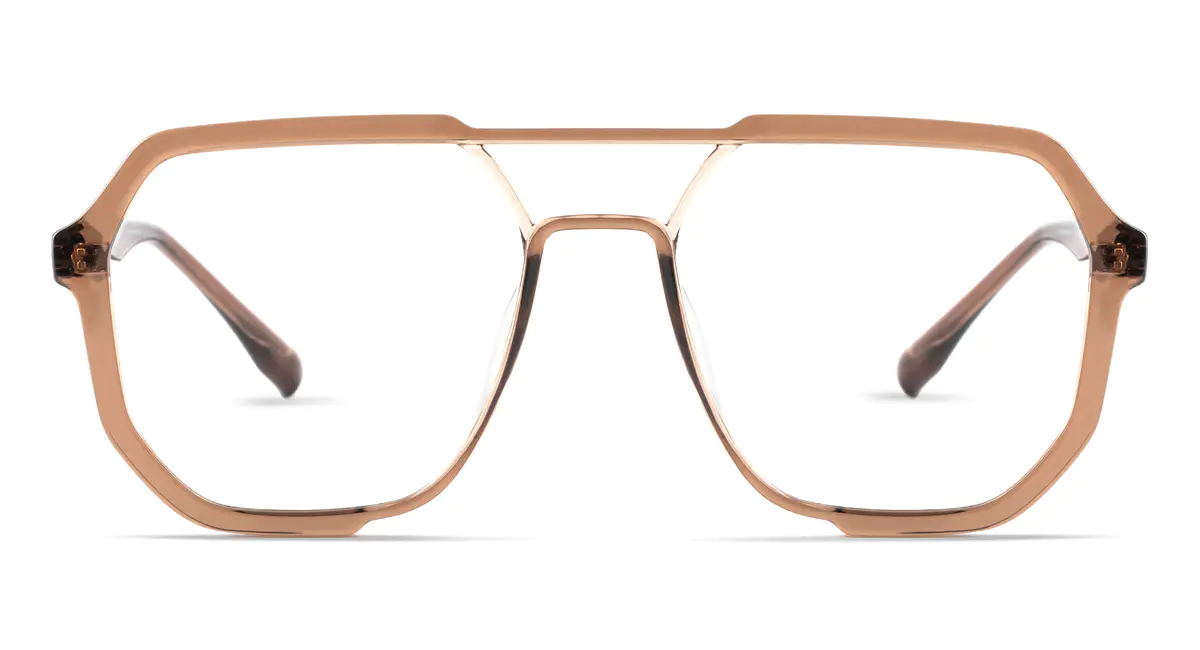Aviator Transparent Brown Eyeglasses
