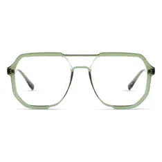 Aviator Transparent Green Eyeglasses