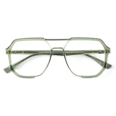 Aviator Transparent Green Eyeglasses
