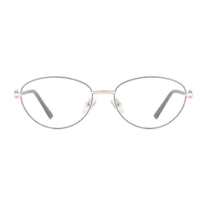 Oval Gold/Gray Eyeglasses