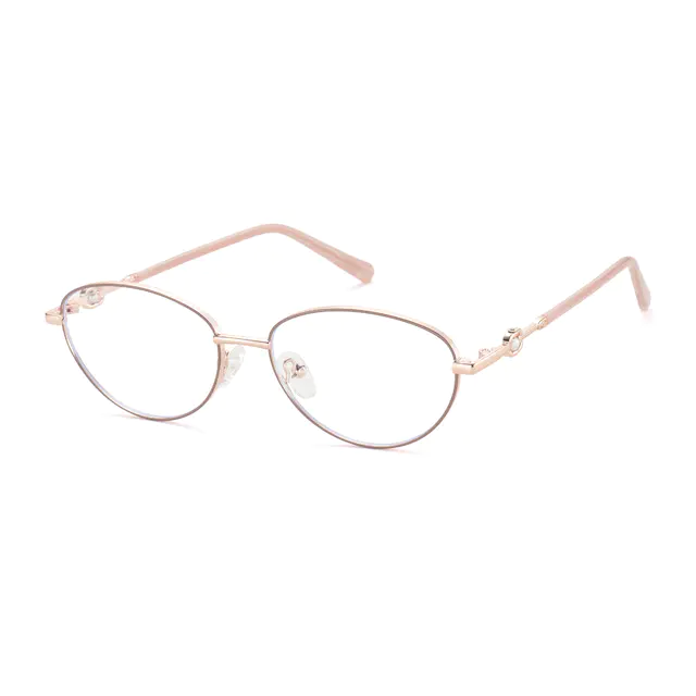 Oval Rose Gold/Pink Eyeglasses