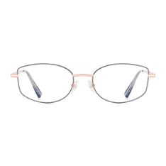 Oval Rose Gold/Gray Eyeglasses