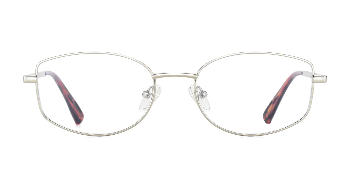 Oval Silver/Tortoiseshell Eyeglasses