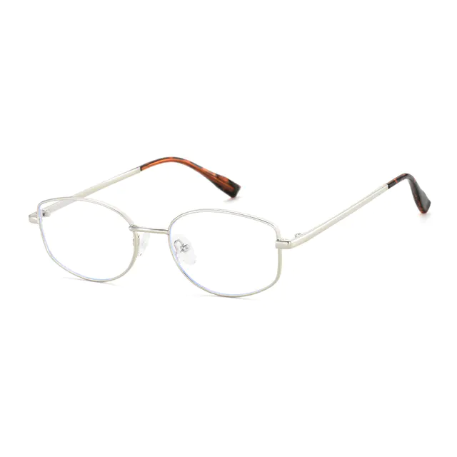 Oval Silver/Tortoiseshell Eyeglasses