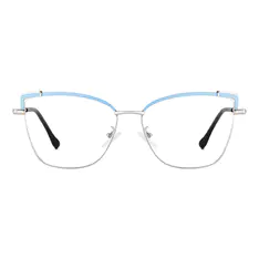 Cat-eye Silver/Blue Eyeglasses