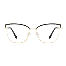Cat-eye Gold/Black Eyeglasses