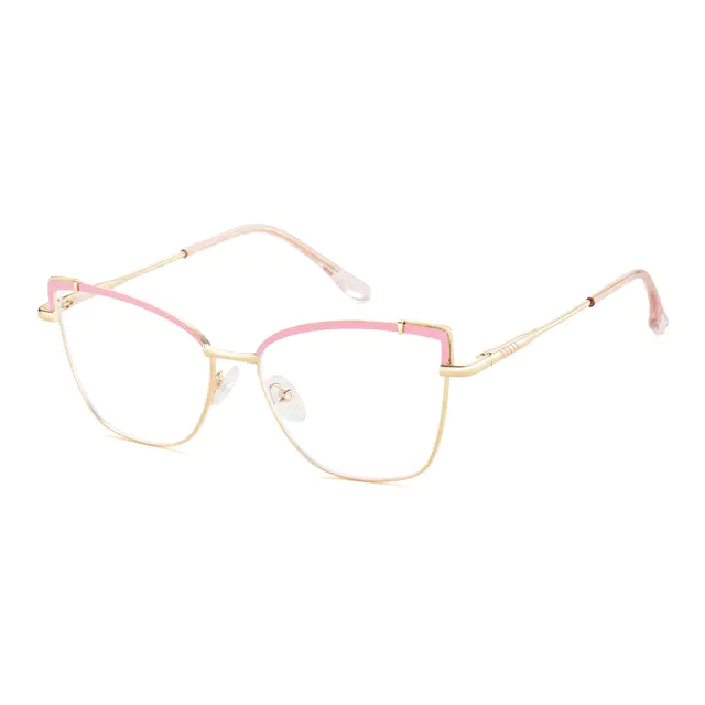 Cat-eye Gold/Pink Eyeglasses