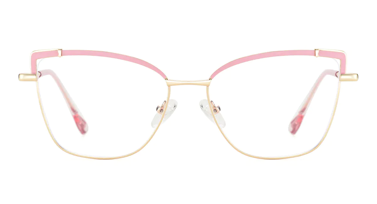 Cat-eye Gold/Pink Eyeglasses