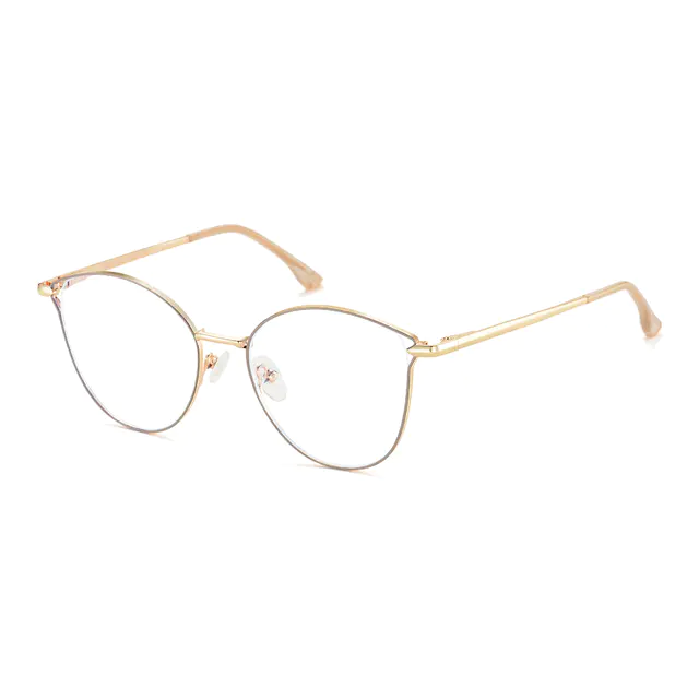 Cat-eye Gold/Pink Eyeglasses