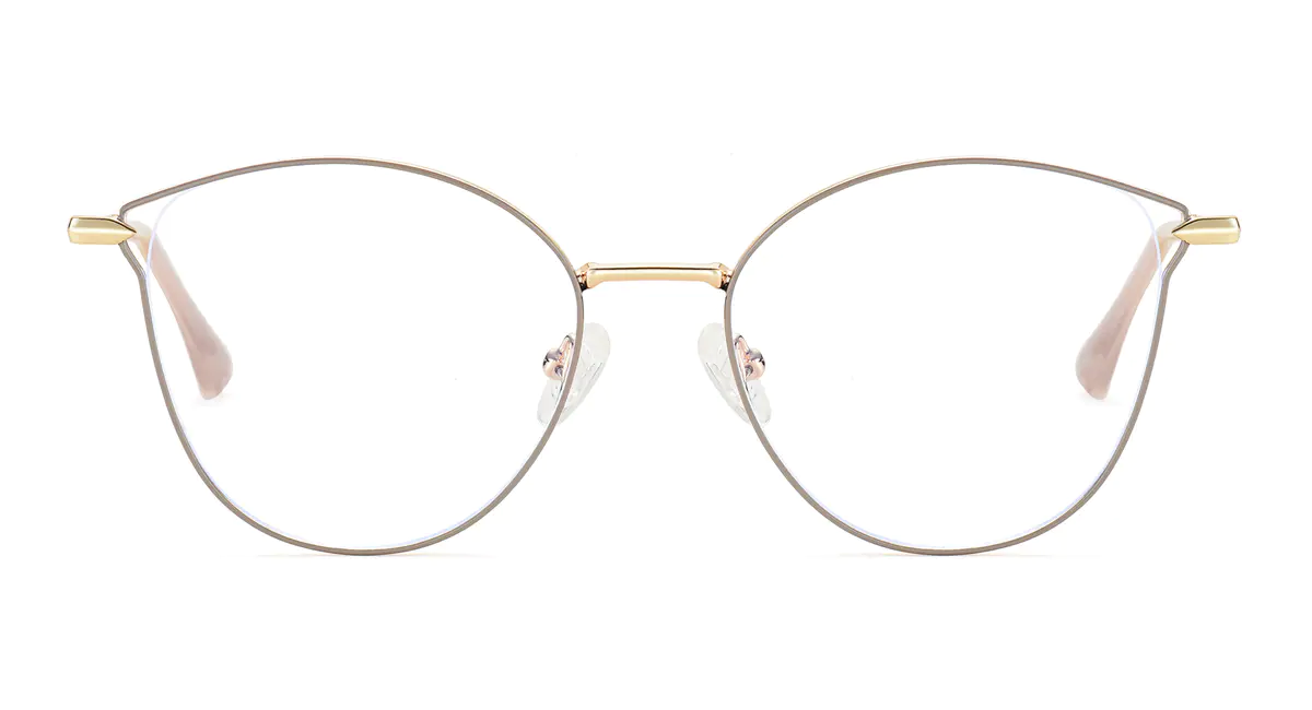 Cat-eye Gold/Pink Eyeglasses