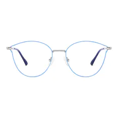 Cat-eye Silver/Blue Eyeglasses