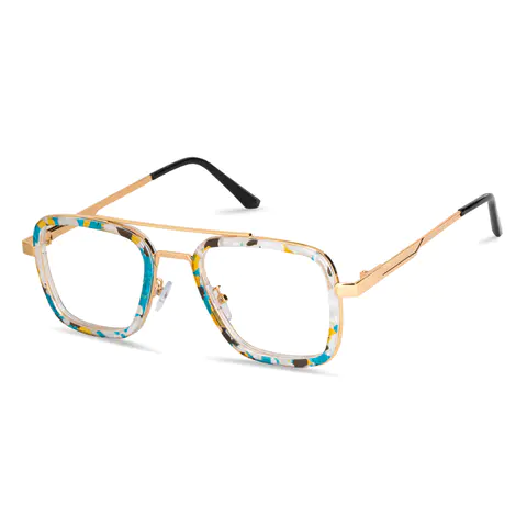 Aviator Blue/Multicolor Eyeglasses