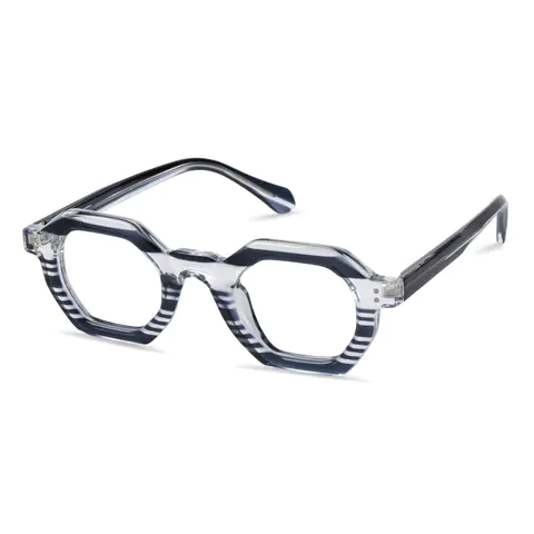 Geometric Striped Eyeglasses