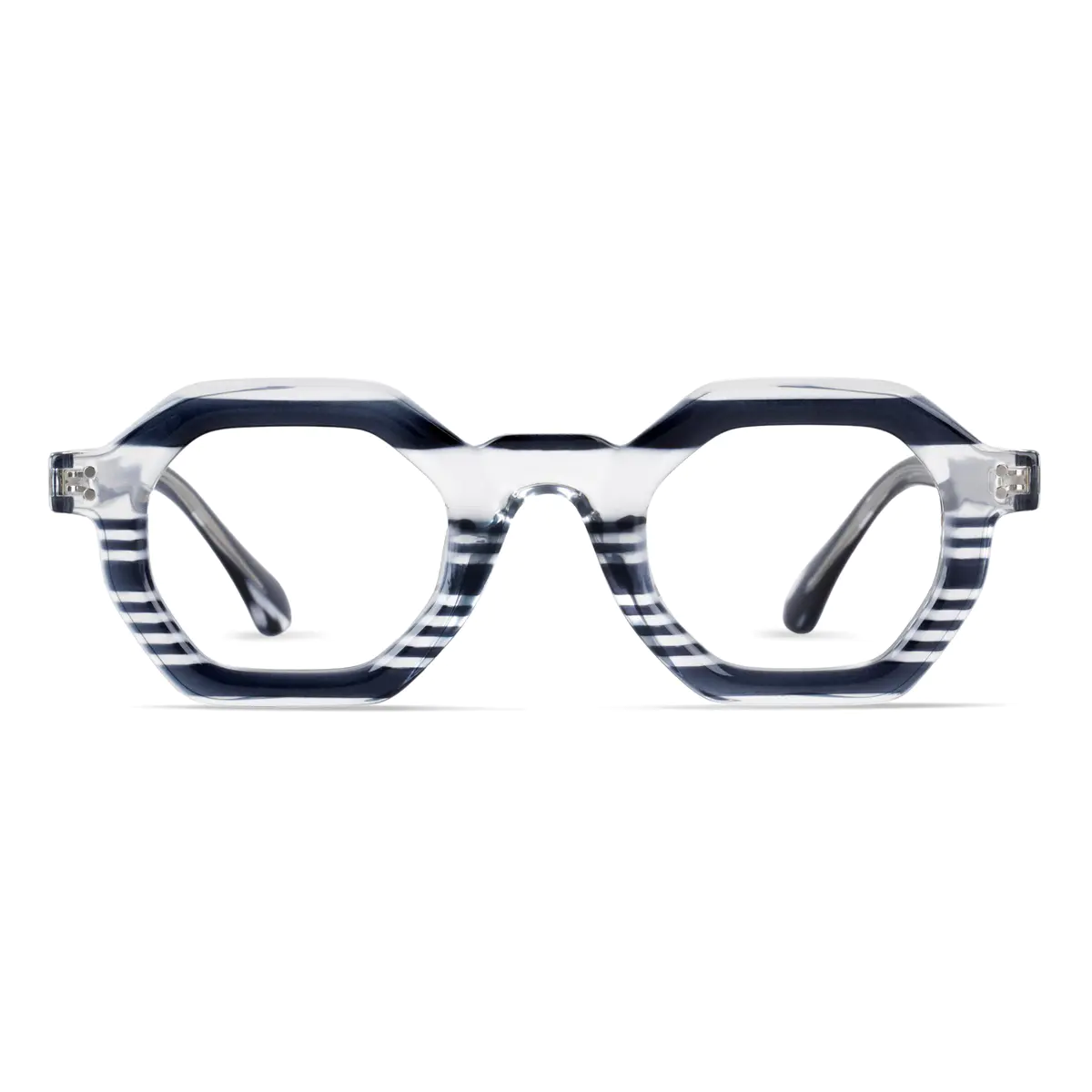 Geometric Striped Eyeglasses