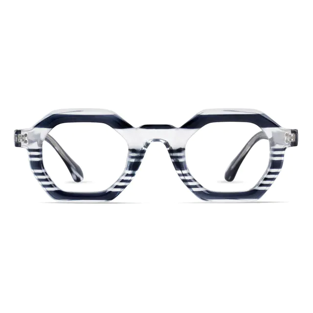 Geometric Striped Eyeglasses