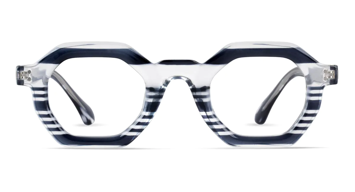 Geometric Striped Eyeglasses