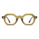 Geometric Transparent Olive Green Eyeglasses