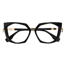 Geometric Black/Gold Eyeglasses