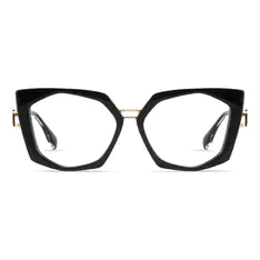 Geometric Black/Gold Eyeglasses