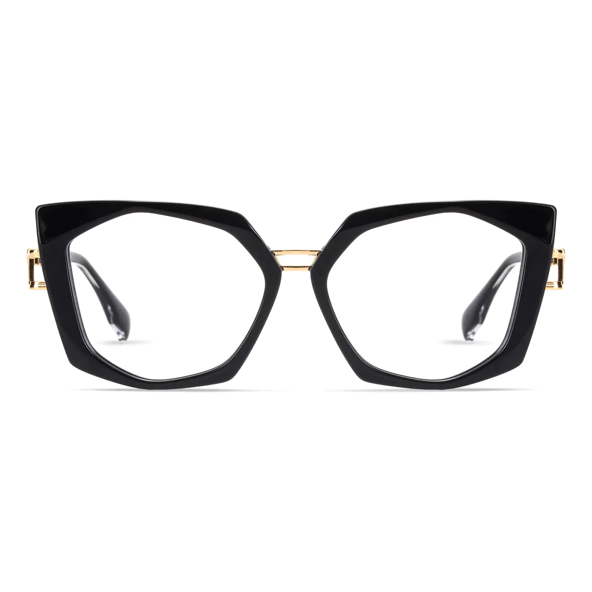 Geometric Black/Gold Eyeglasses
