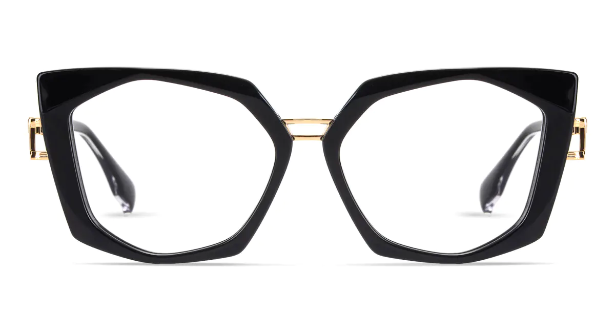 Geometric Black/Gold Eyeglasses