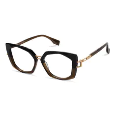 Geometric Brown/Gold Eyeglasses