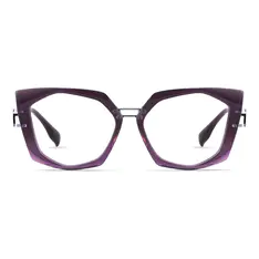 Geometric Purple/Silver Eyeglasses