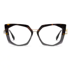 Geometric Tortoiseshell/Gold Eyeglasses