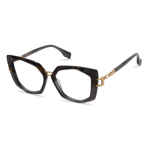 Geometric Tortoiseshell/Gold Eyeglasses