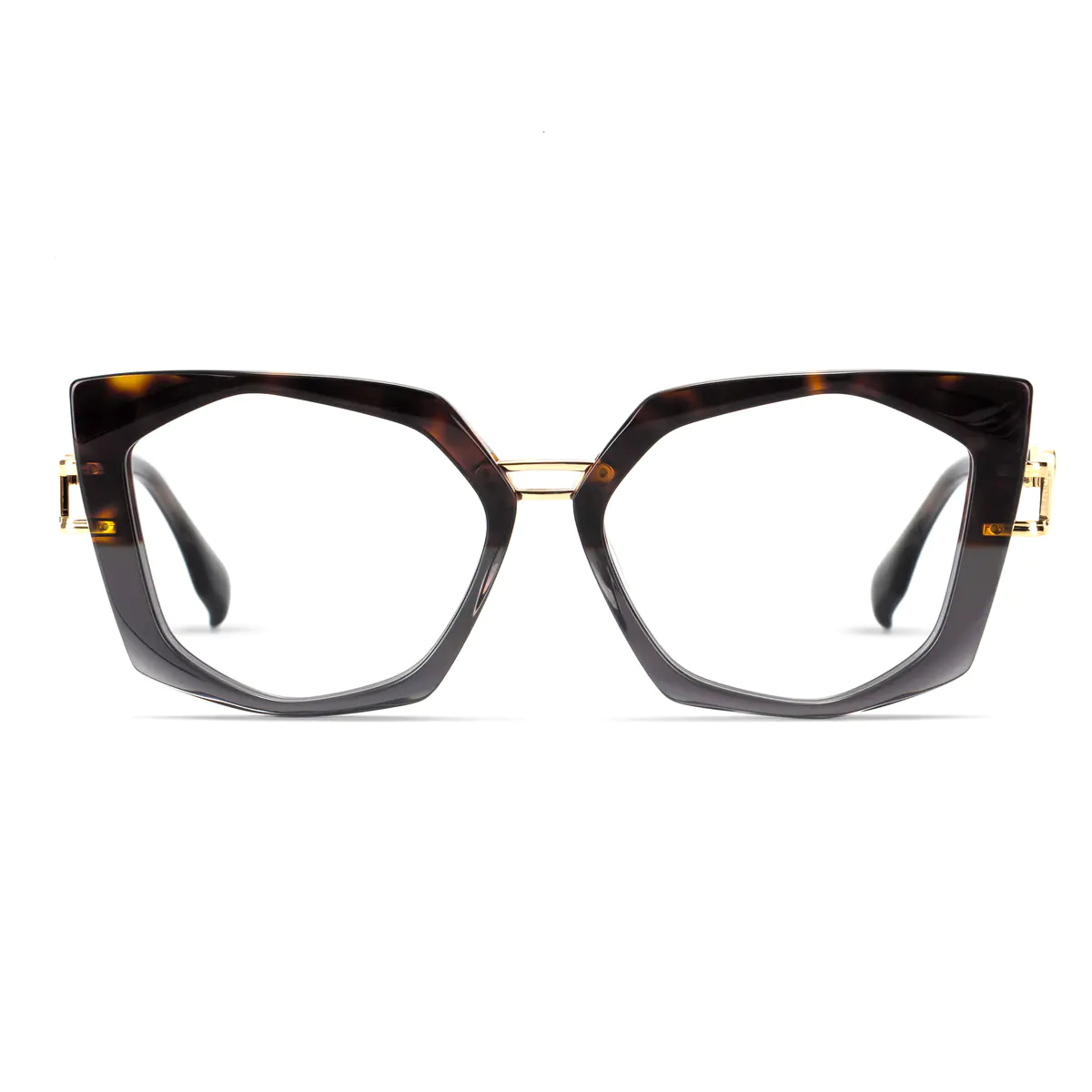 Geometric Tortoiseshell/Gold Eyeglasses