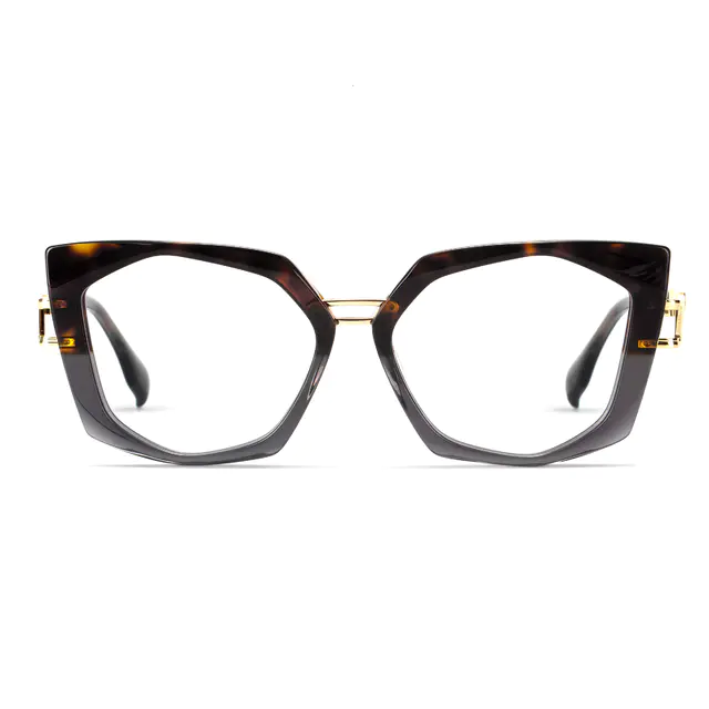 Geometric Tortoiseshell/Gold Eyeglasses