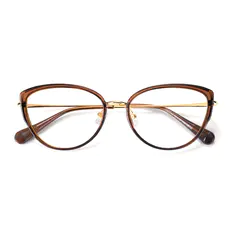 Cat-Eye Transparent Brown Eyeglasses