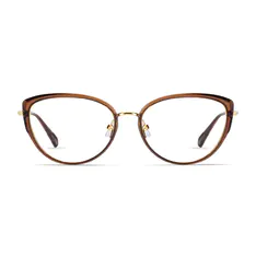 Cat-Eye Transparent Brown Eyeglasses