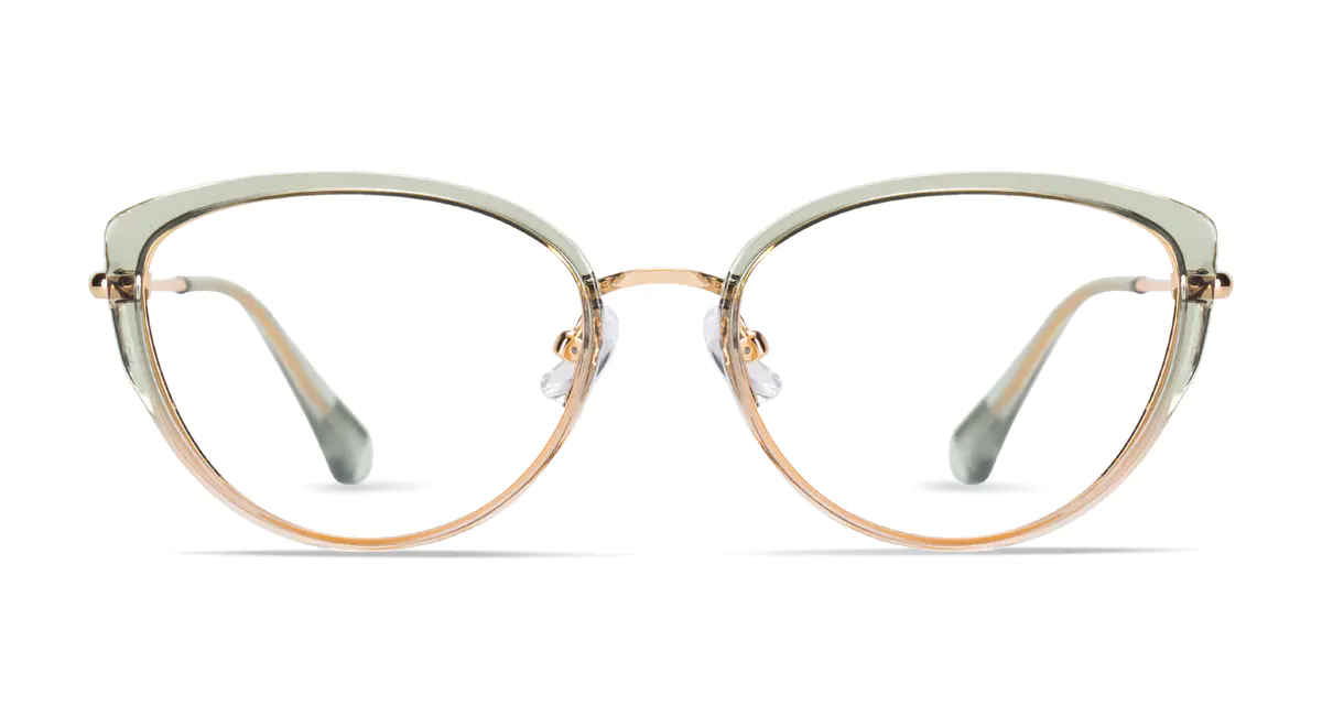 Cat-Eye Gradient Green Eyeglasses
