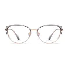 Cat-Eye Transparent Gray Eyeglasses