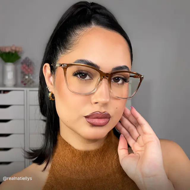 Cat-eye Gradient Brown Eyeglasses