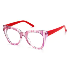 Square Pink/Striped Eyeglasses