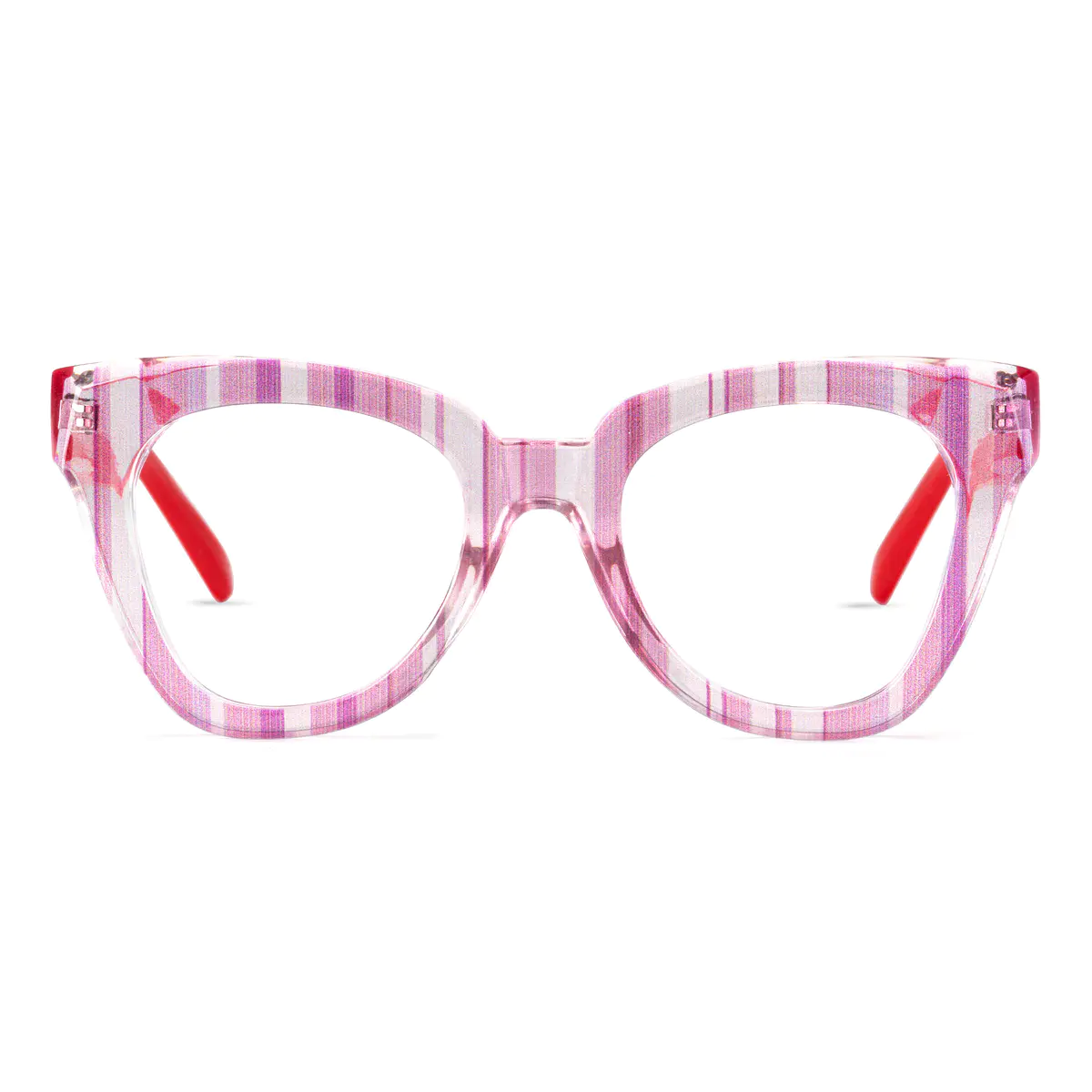 Square Pink/Striped Eyeglasses