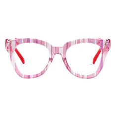 Square Pink/Striped Eyeglasses