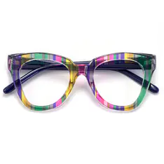 Square Multicolor/Striped Eyeglasses