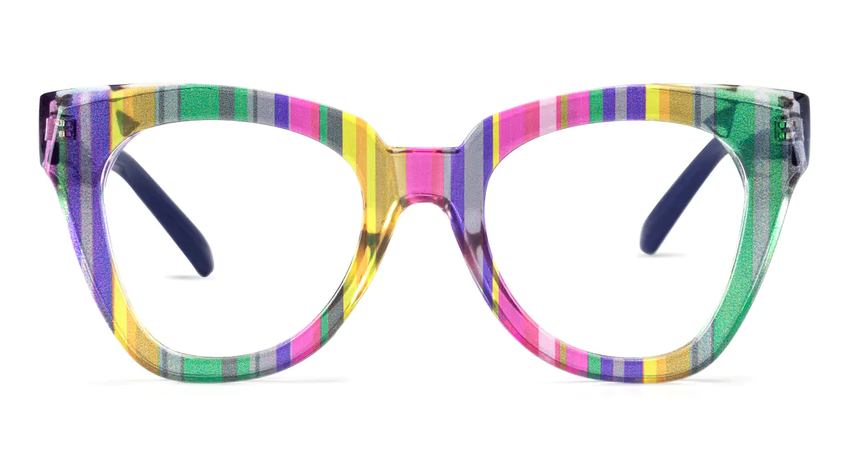 Square Multicolor/Striped Eyeglasses