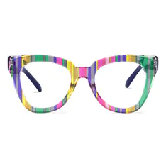Square Multicolor/Striped Eyeglasses
