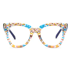 Square Yellow/Blue Eyeglasses