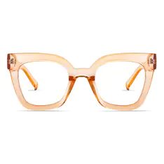 Square Transparent Brown Eyeglasses