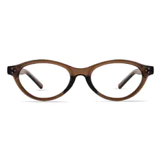 Oval Transparent Brown Eyeglasses