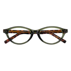 Oval Transparent Green Eyeglasses