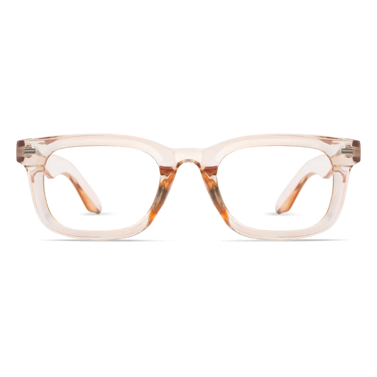 Square Transparent Brown Eyeglasses